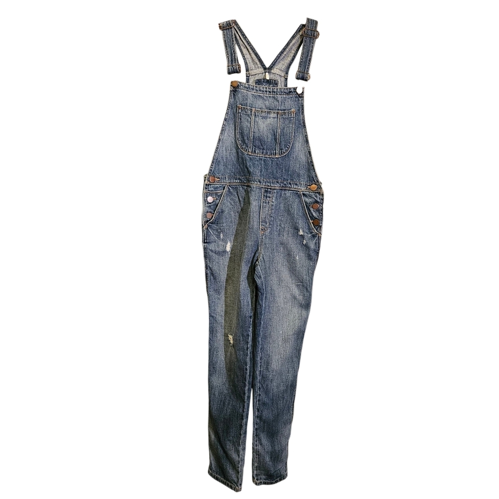 Ann Taylor Loft Women's Distressed Denim Overalls - Size XS